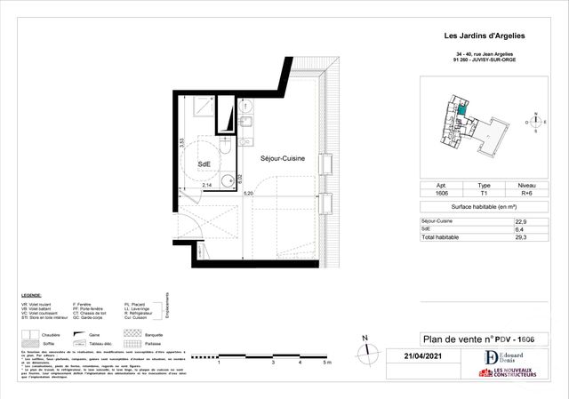 Appartement T1 à louer - 1 pièce - 29.9 m2 - JUVISY SUR ORGE - 91 - ILE-DE-FRANCE - Century 21 Immo Danton